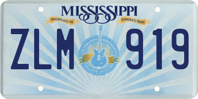 MS license plate ZLM919