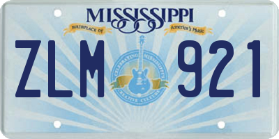 MS license plate ZLM921