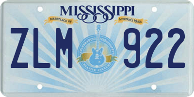 MS license plate ZLM922
