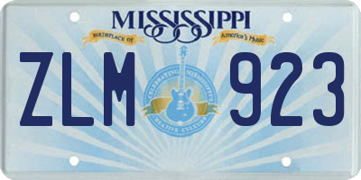 MS license plate ZLM923