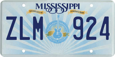MS license plate ZLM924