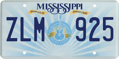 MS license plate ZLM925