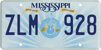 MS license plate ZLM928