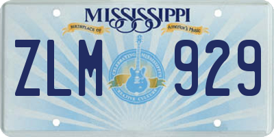 MS license plate ZLM929