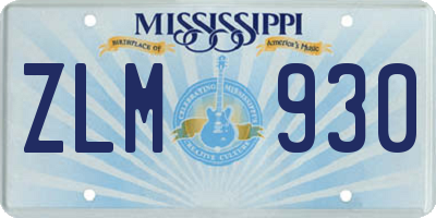 MS license plate ZLM930