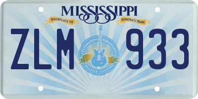 MS license plate ZLM933