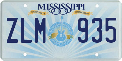 MS license plate ZLM935