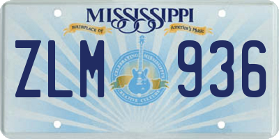 MS license plate ZLM936