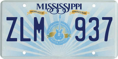 MS license plate ZLM937