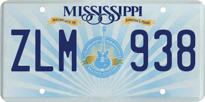 MS license plate ZLM938