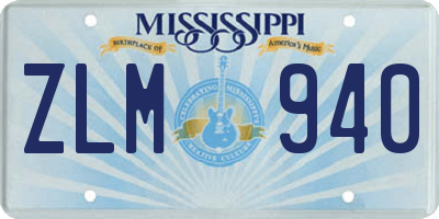 MS license plate ZLM940