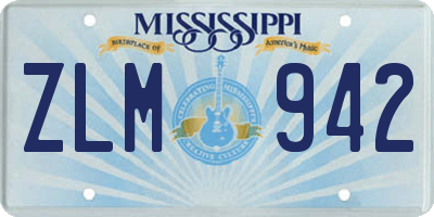 MS license plate ZLM942