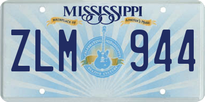 MS license plate ZLM944