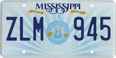 MS license plate ZLM945