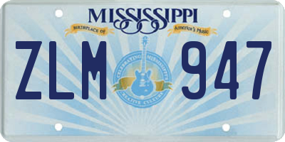 MS license plate ZLM947