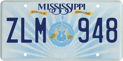 MS license plate ZLM948