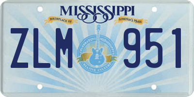 MS license plate ZLM951