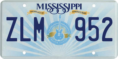 MS license plate ZLM952