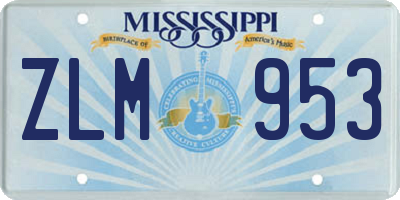 MS license plate ZLM953