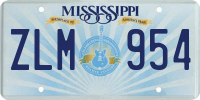 MS license plate ZLM954