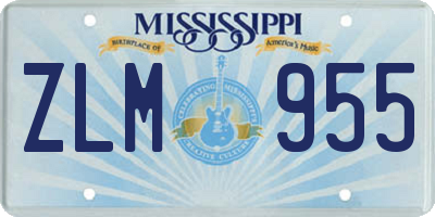 MS license plate ZLM955