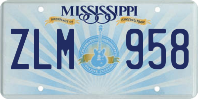 MS license plate ZLM958