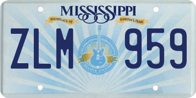 MS license plate ZLM959
