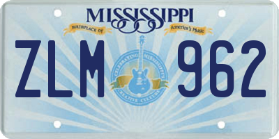 MS license plate ZLM962