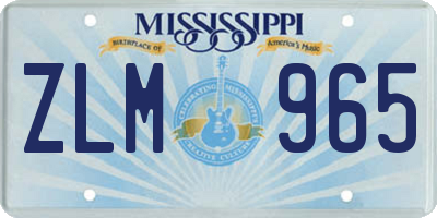 MS license plate ZLM965