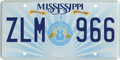 MS license plate ZLM966