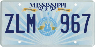 MS license plate ZLM967