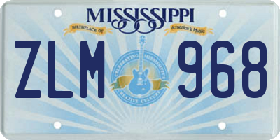 MS license plate ZLM968