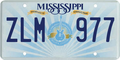 MS license plate ZLM977