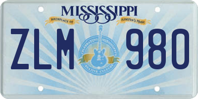 MS license plate ZLM980