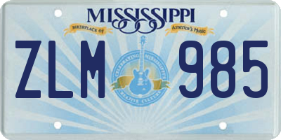 MS license plate ZLM985