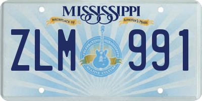 MS license plate ZLM991
