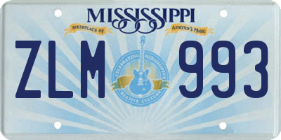 MS license plate ZLM993