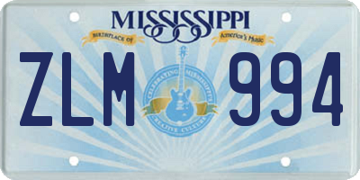 MS license plate ZLM994