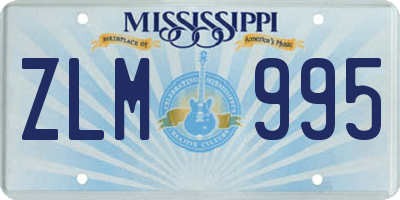 MS license plate ZLM995