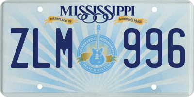 MS license plate ZLM996