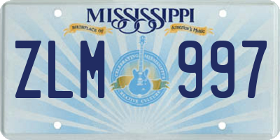 MS license plate ZLM997