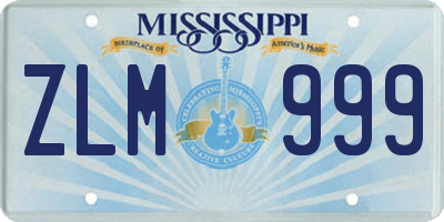 MS license plate ZLM999
