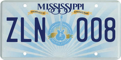 MS license plate ZLN008