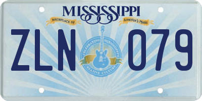 MS license plate ZLN079