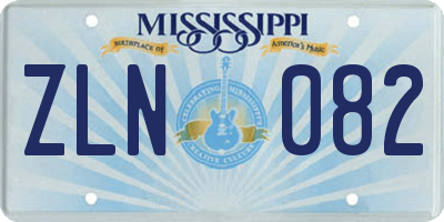 MS license plate ZLN082