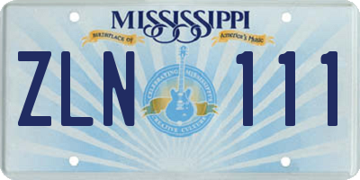 MS license plate ZLN111