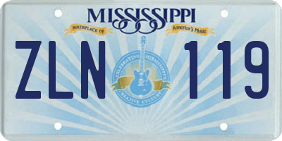 MS license plate ZLN119