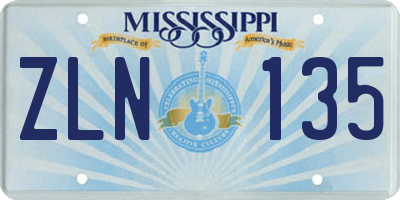 MS license plate ZLN135