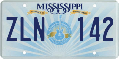 MS license plate ZLN142