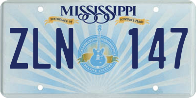 MS license plate ZLN147